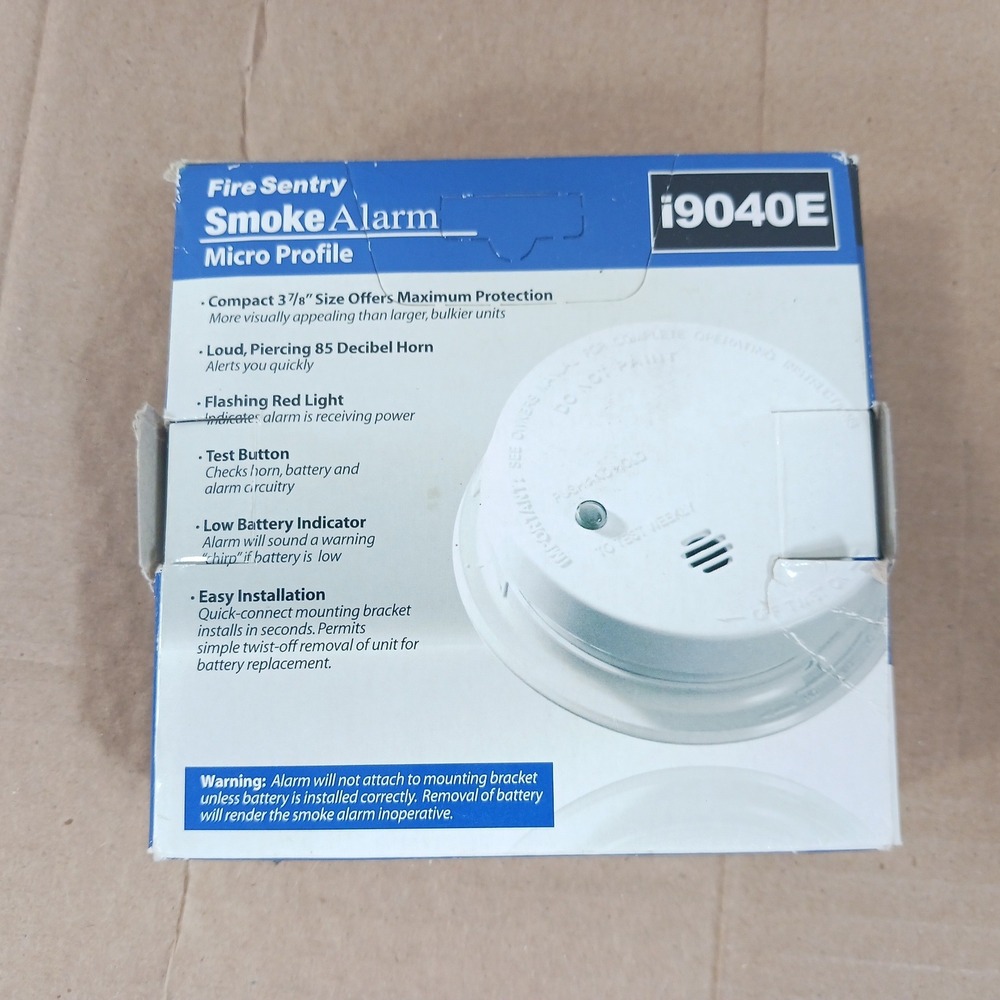 Kidde Fire Sentry i9040E Micro Profile Smoke Alarm Battery Operated White 2010